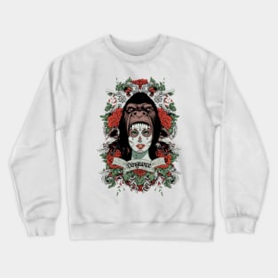 Woman in Mouth of Gorilla Vengeance Crewneck Sweatshirt